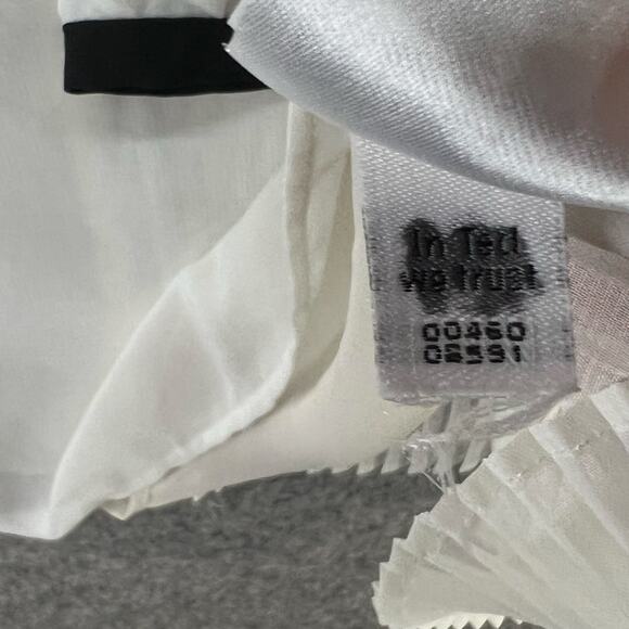 Ted Baker Jenya Blouse S Off White Black Pleated Peter Pan Collar Modest Chic - Picture 16 of 16